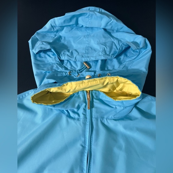 Chaps Womens Sz X-Large Reversible Hooded Neon Golf Rain Vest Nautical Sport - Picture 3 of 7